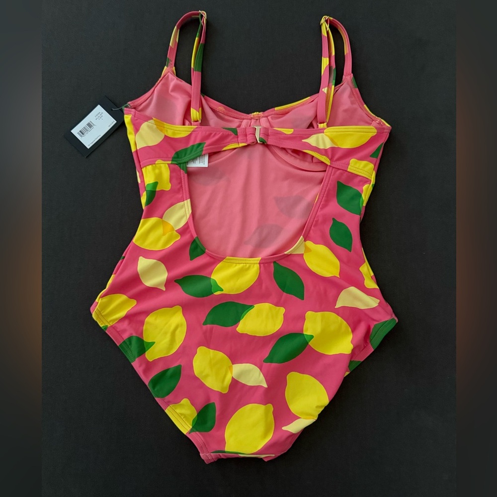 Kate Spade New York Sea Star Pink Lemon One Piece Swim Bathing Suit Size Small - Picture 11 of 12